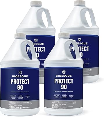Bioesque Protect 90, Heavy Duty Bacteriostatic, Fungistatic, Algaestatic Formula, Effective Against Mold, Mildew, Algae, Odor Causing Bacteria, 1 Gallon (Pack of 4)